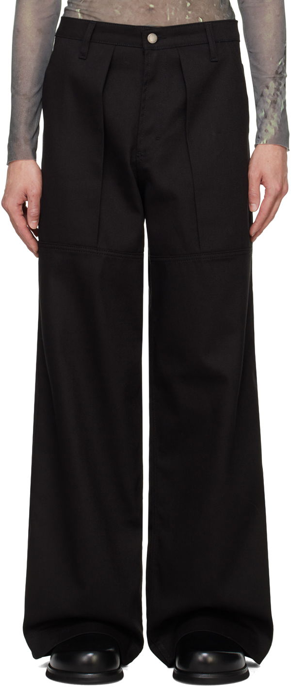 Nohavice Serapis SSENSE Exclusive Black Pleated Sailor Trousers Čierna | FW24_WP_EXC_BL, 0