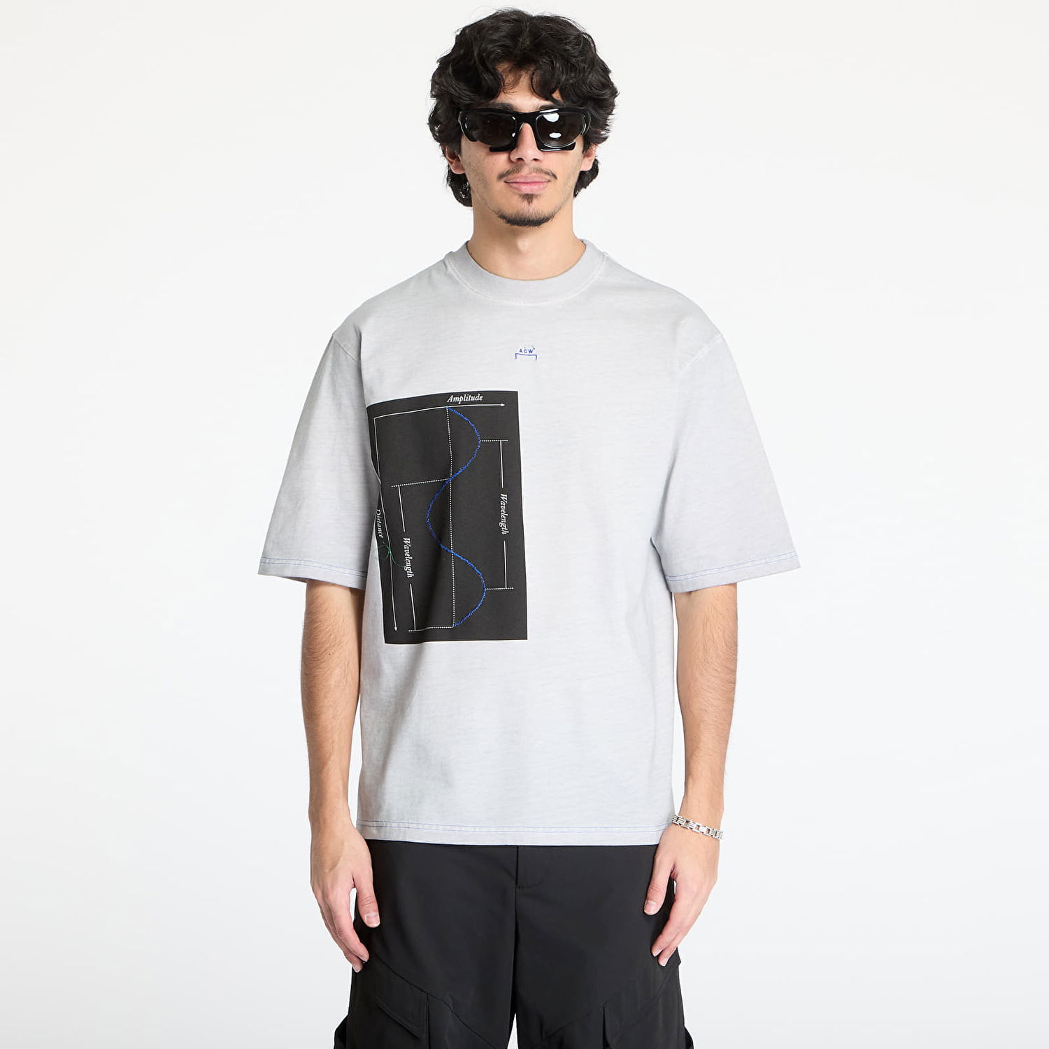Tričko A-COLD-WALL* A-COLD-WALL* Waveform T-Shirt Šedá | ACWMTS215 Grey, 0