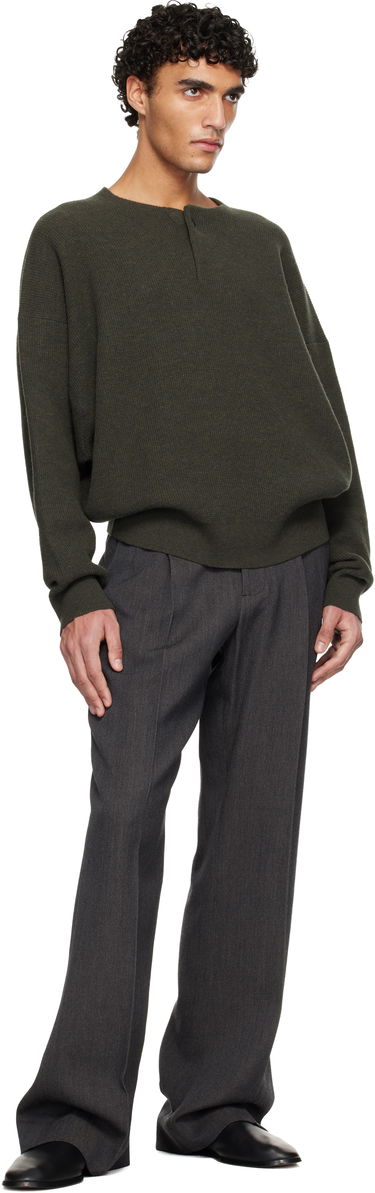 Sveter Fear of God Long-Sleeve Textured Knit Henley Sweater Zelené | FG25FW20-204LAW-019, 3