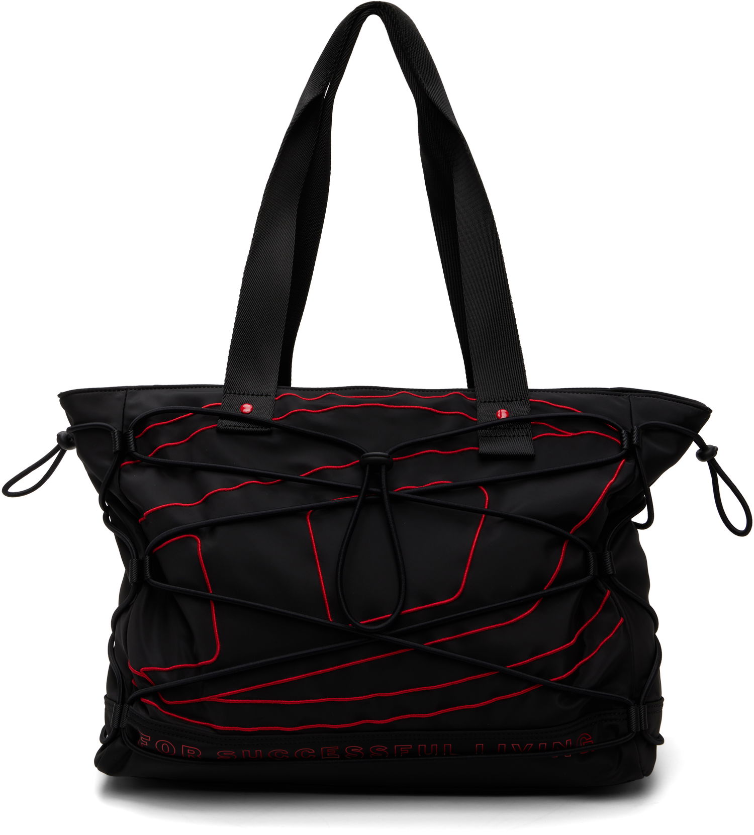 Tote bag Diesel Tech-D M X Tote Bag with Red Cord and Embroidered Detail Čierna | X10410-P3914-T8013, 0