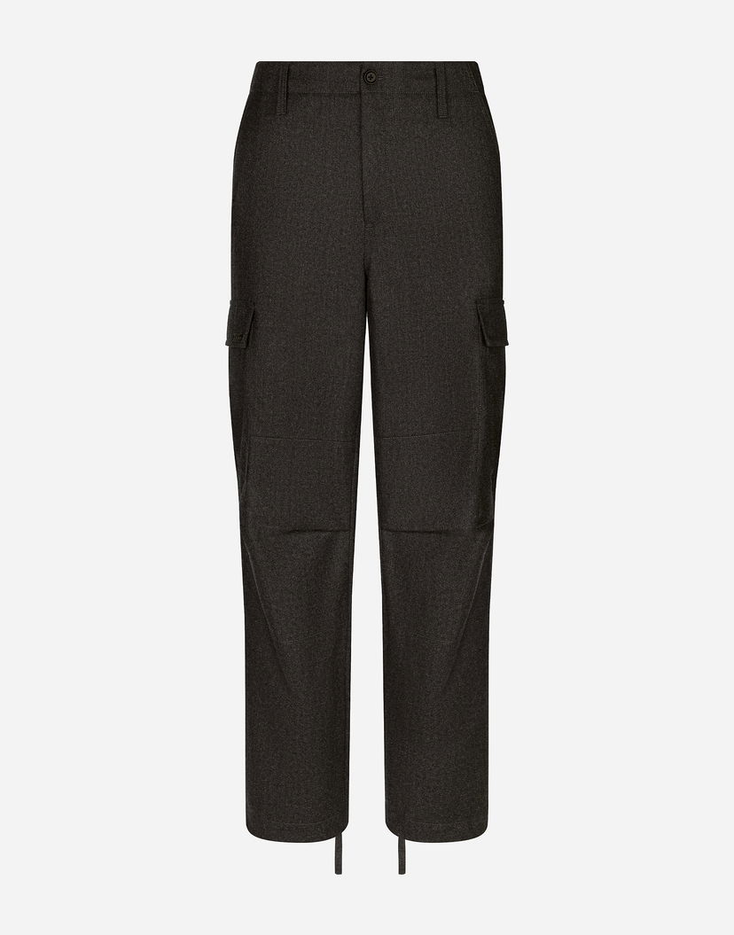 Cargo nohavice Dolce & Gabbana Flannel Cargo Pants Šedá | GP03LTFU21QS8290