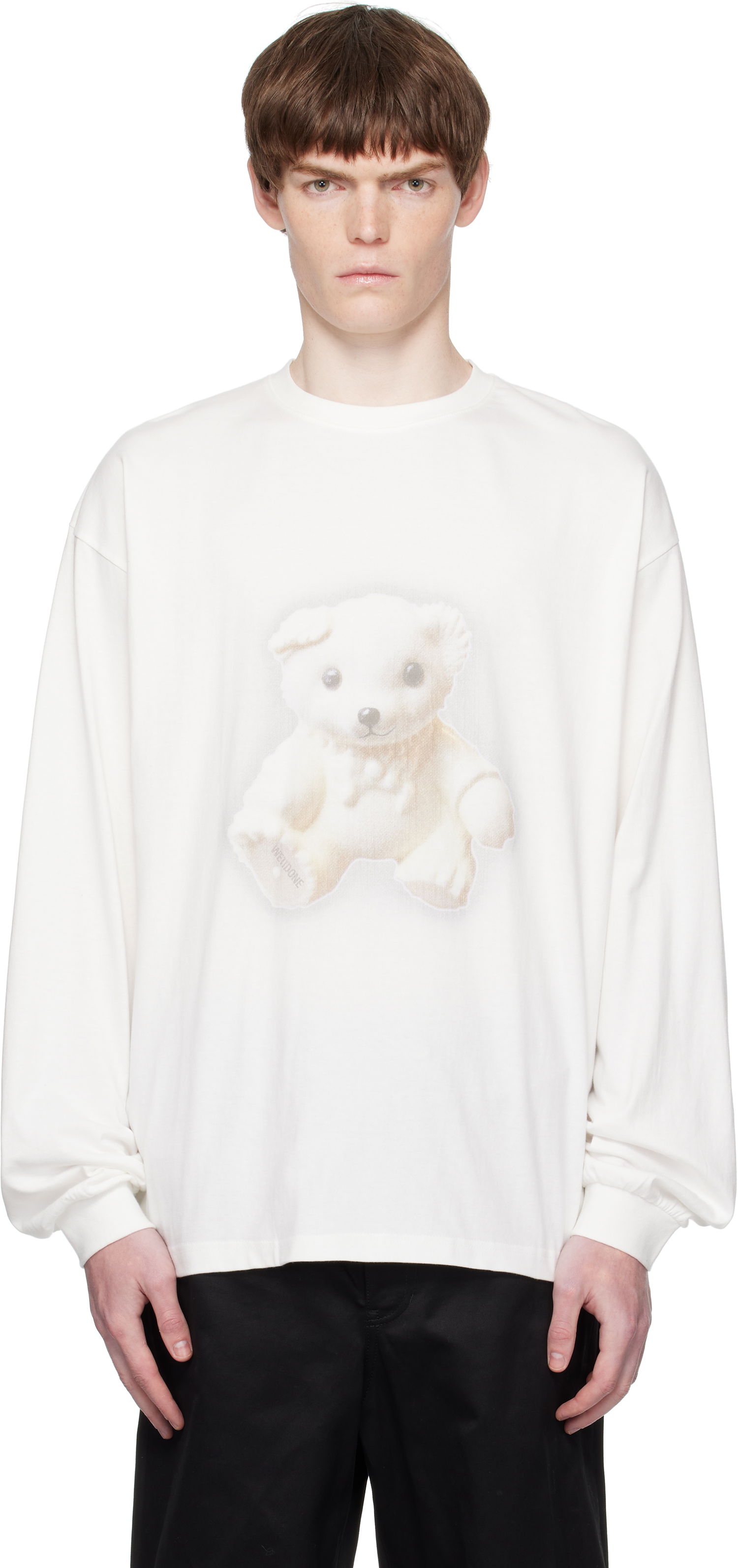 Tričko We11done We11done Glow Teddy Graphic Long Sleeve Tee Biela | WD-TT2-25-775-U-WH, 0