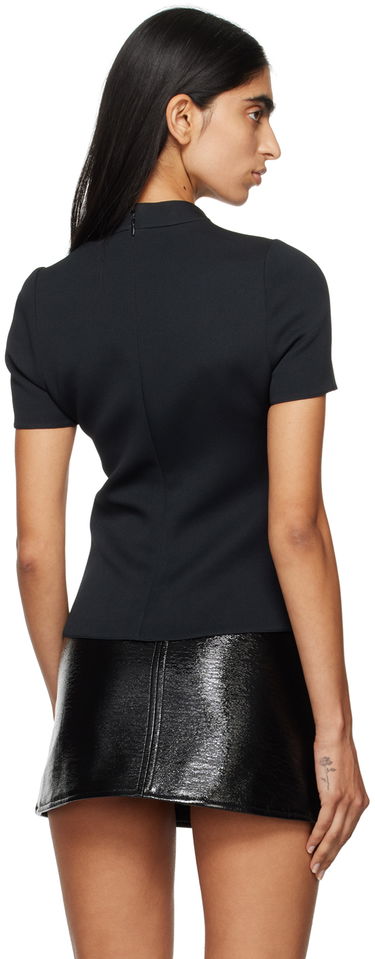 Sveter Courrèges Courrèges High Collar Top Čierna | 324CTO344PL0007, 2