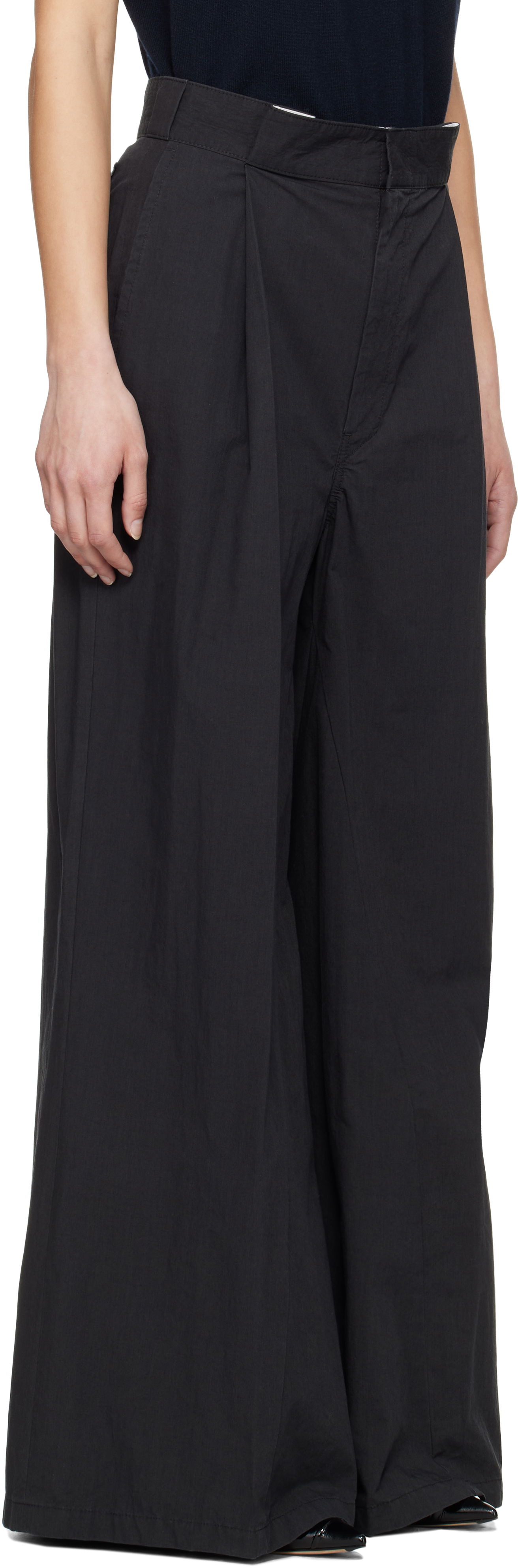 Nohavice Maison Margiela Maison Margiela Pleated Wide-Leg Trousers Čierna | S51KA0601 M35289, 1
