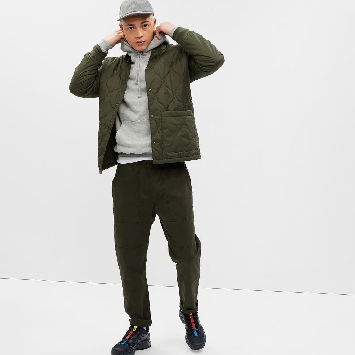 Bomber bunda GAP Jacket Quilted Bomber Jacket Deep Depths S Čierna | 796719-00, 0