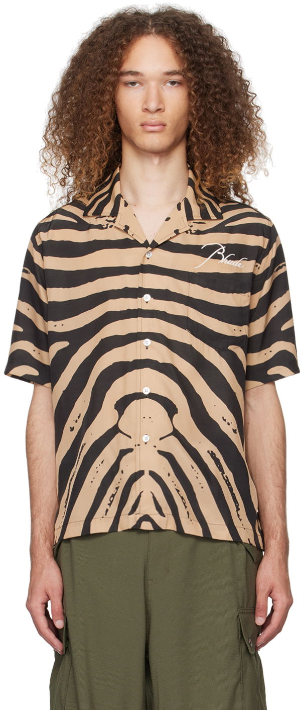 Košeľa Rhude Zebra Shirt "Black & Tan" Béžová | RHPS24SR12174274