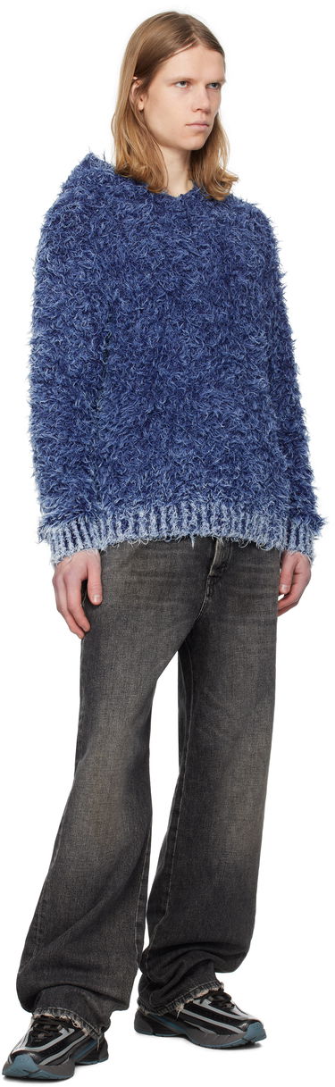 Sveter Diesel K-Dave Fuzzy Hoodie Modrá | A16568-0KNAE-8ATS, 3