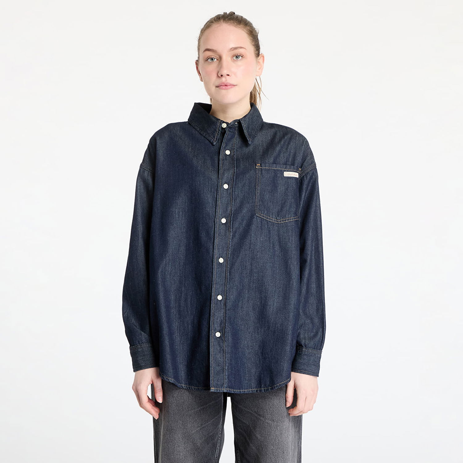 Košeľa CALVIN KLEIN Calvin Klein Jeans Oversized Long Sleeve Denim Shirt Modrá | J20J225471 1AP, 0