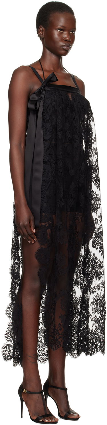 Šaty Dolce & Gabbana Dolce&Gabbana Chantilly Lace Midi Dress Čierna | F6JRQT ILMA8, 1