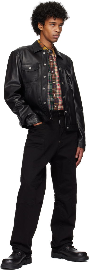 Bunda DSQUARED2 Dsquared2 Boxy Jean Leather Jacket Čierna | S74AM1571_SY1491, 3