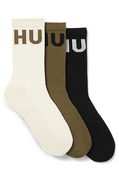 Three-Pack Short Socks with Contrast Logos
