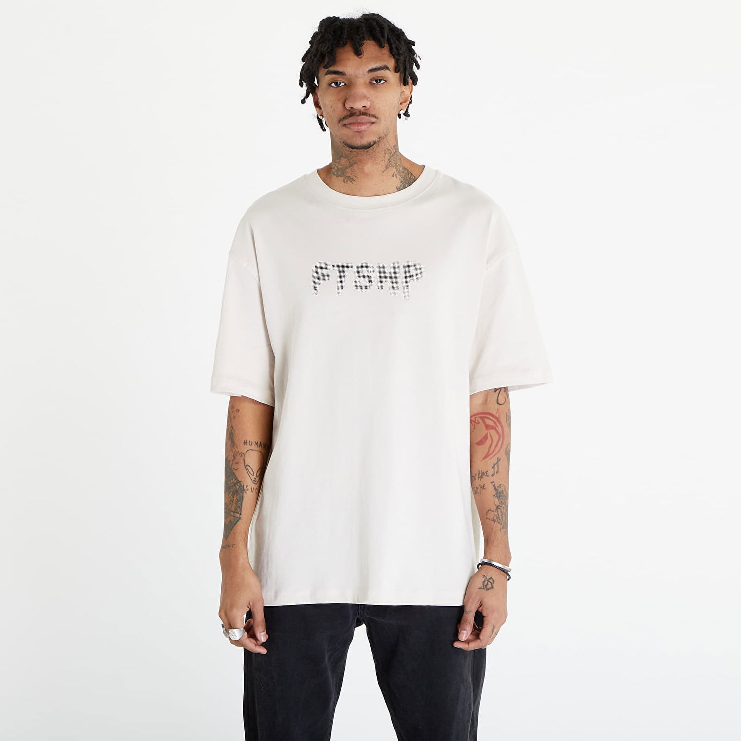 Tričko Footshop FTSHP HALFTONE T-SHIRT UNISEX Biela | FTSHP_300, 0