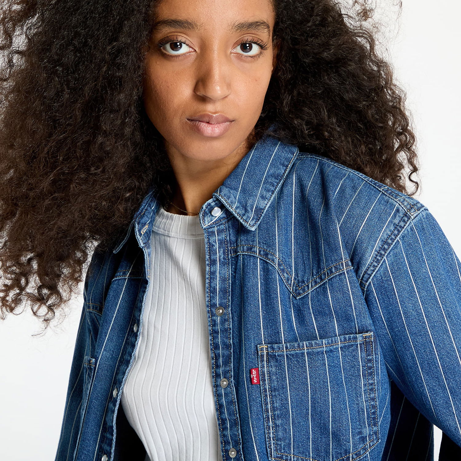 Košeľa Levi's Teodora Western Shirt Blue Modrá | A7244-0049, 1