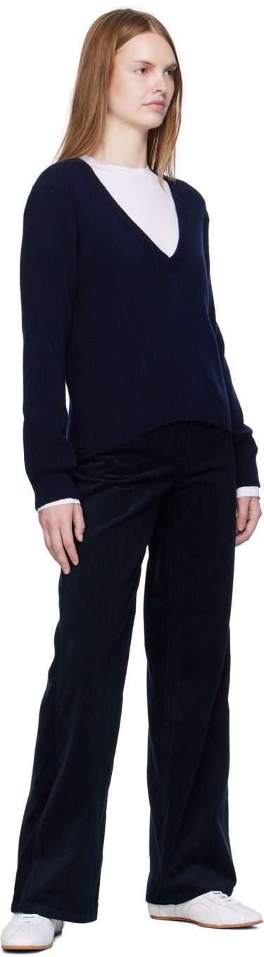 Sveter A.P.C. A.P.C. Anae V-Neck Sweater Navy | WOASA-F23429, 3