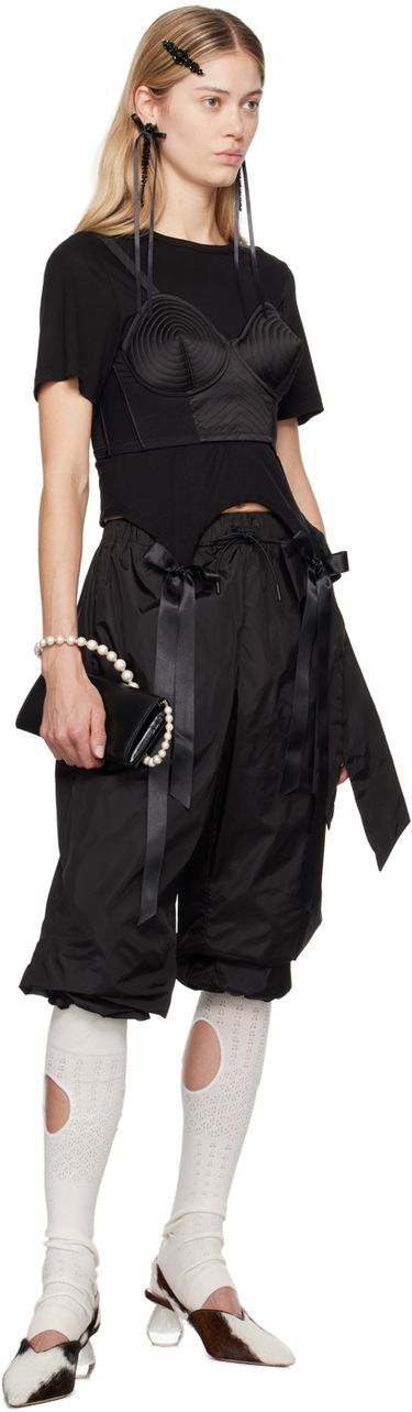 Náušnice Simone Rocha Simone Rocha Bow Ribbon Drip Earrings Čierna | ERG410 0903, 3