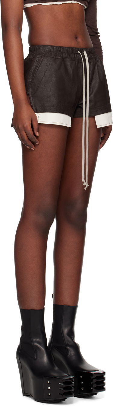 Šortky Rick Owens Rick Owens Hollywood Fog Boxer Leather Shorts Čierna | RP01E7316 LBA, 4