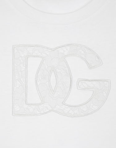 Tričko Dolce & Gabbana Jersey T-shirt With Dg Logo Patch Biela | F8M68ZGDB9OW0800, 2