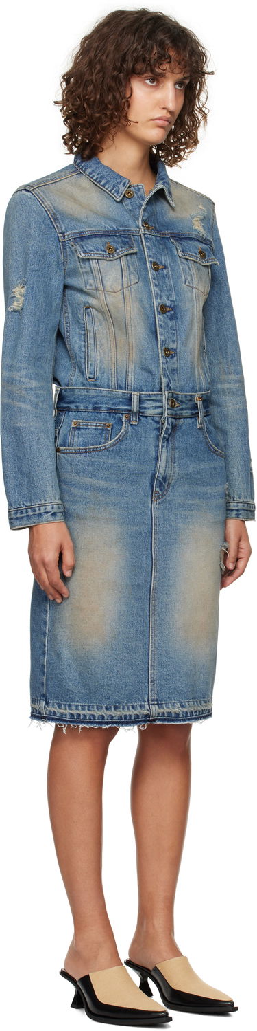 Šaty We11done We11done Washed Denim Midi Dress Modrá | WD-DO3-24-304-W-BL, 1