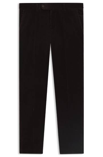 Nohavice BOSS BECKHAM x pleat-front corduroy trousers Čierna | 50557921