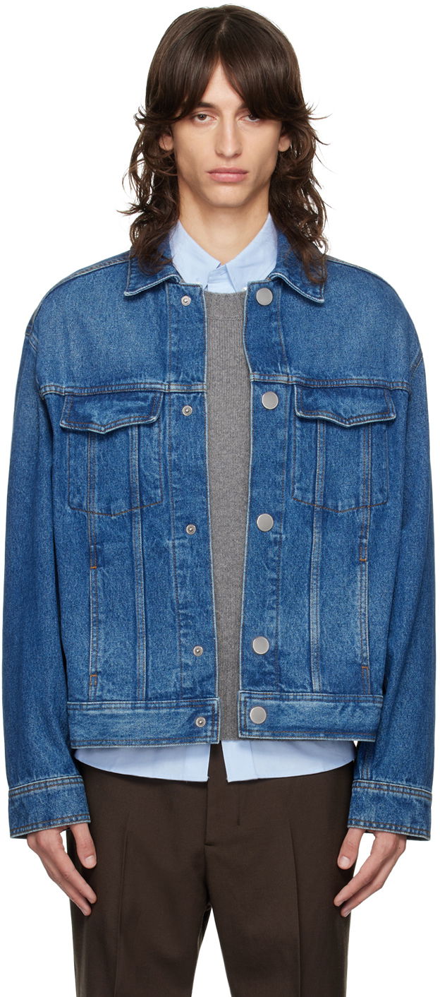 Bunda AMI Trucker Denim Jacket Modrá | HJK257.DE0031