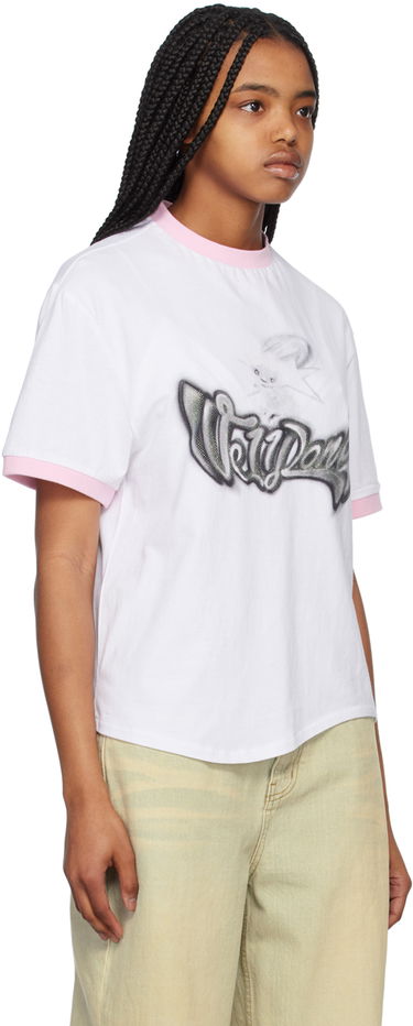 Tričko We11done We11done Crewneck T-Shirt with Rabbit Print Biela | WD-TT1-23-736-U-PK, 1
