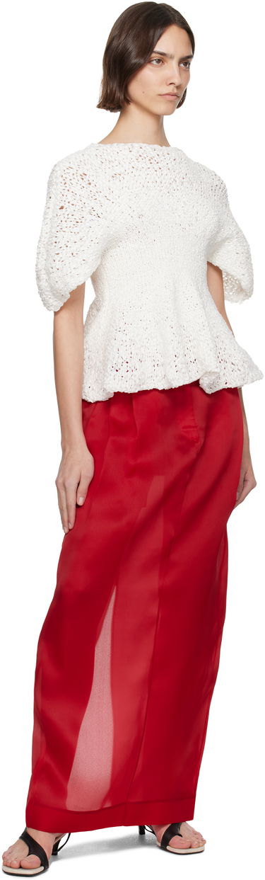 Sveter Khaite KHAITE Mathilde Peplum Knit Top Biela | 9812121, 3