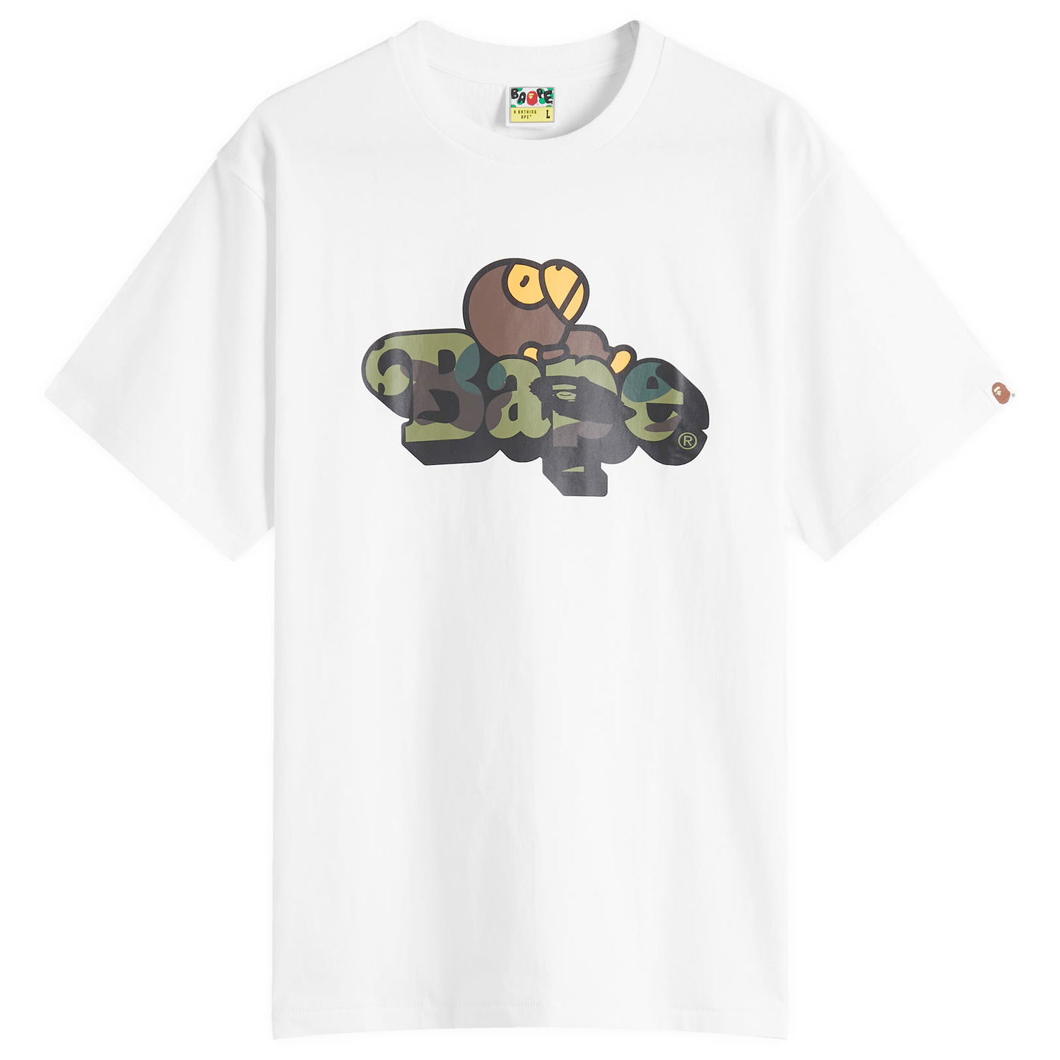 Tričko BAPE Bathing Ape 1st Camo Milo On Bape T-Shirt, Size Large Biela | 002TEK801005M-WH0, 0