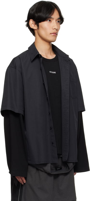 Košeľa We11done We11done Logo Long-Sleeved Layered Shirt Čierna | WD-SH2-25-180-U-CH, 1