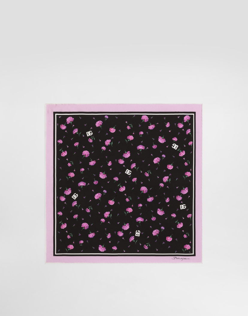 Šál Dolce & Gabbana Carnation-print Silk Twill Scarf 50x50 Rôznofarebný | FN093RGDDLIHN5XX