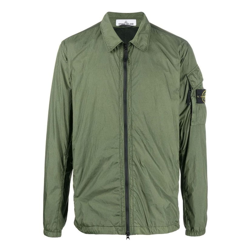 Vetrovka Stone Island Crinkle Reps Overshirt Jacket Zelené | 771510223-V0058