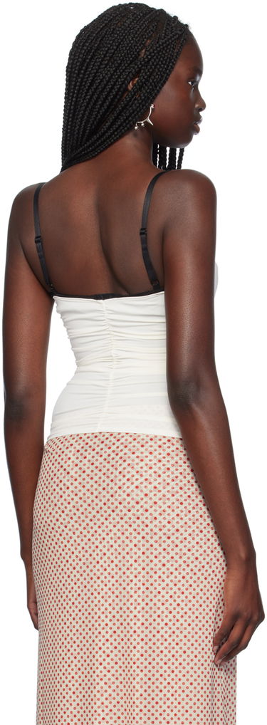 Tielko Miaou Miaou Renzo Ruched Cami Tank Top Biela | 7064TKCRM, 2