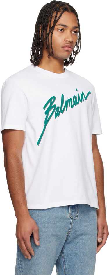 Tričko Balmain 'Balmain' Flocked T-shirt Biela | FH1EG000BC86, 1