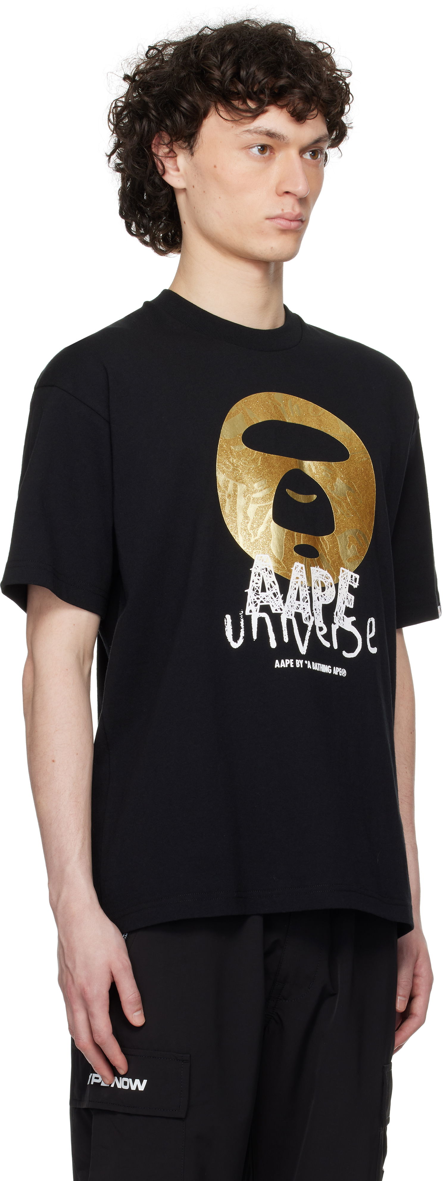 Tričko AAPE by A Bathing Ape AAPE by A Bathing Ape Universe Logo T-Shirt Čierna | AAPTEM1648XXNBKX, 1