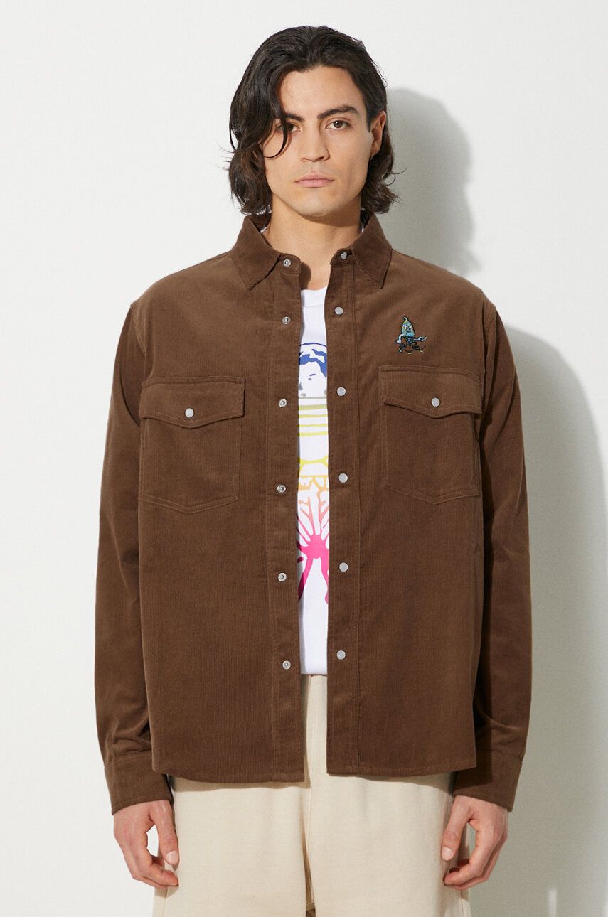 Košeľa BBC IceCream ICECREAM Needle Cord Shirt, Regular Fit Hnedá | IC24221, 0