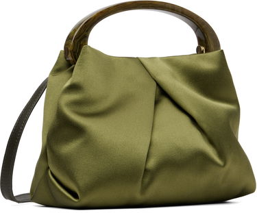 Kabelka Dries Van Noten Dries Van Noten Crisp Ruched Satin Handbag with Resin Handle Zelené | 252-011524-658, 2