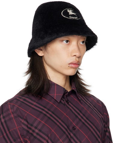 Klobúk Burberry Burberry Knight Stamp Faux Fur Bucket Hat Čierna | 8114048, 1