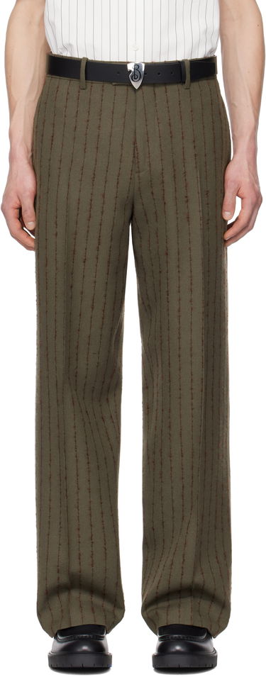 Nohavice Burberry Burberry Pinstripe Tailored Trousers Zelené | 8103516, 0