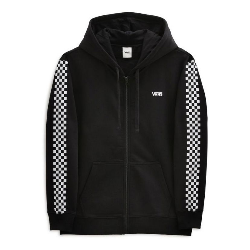 Mikina Vans Vans Checkered Sleeve Zip Hoodie Čierna | VN0A5LNWBLK