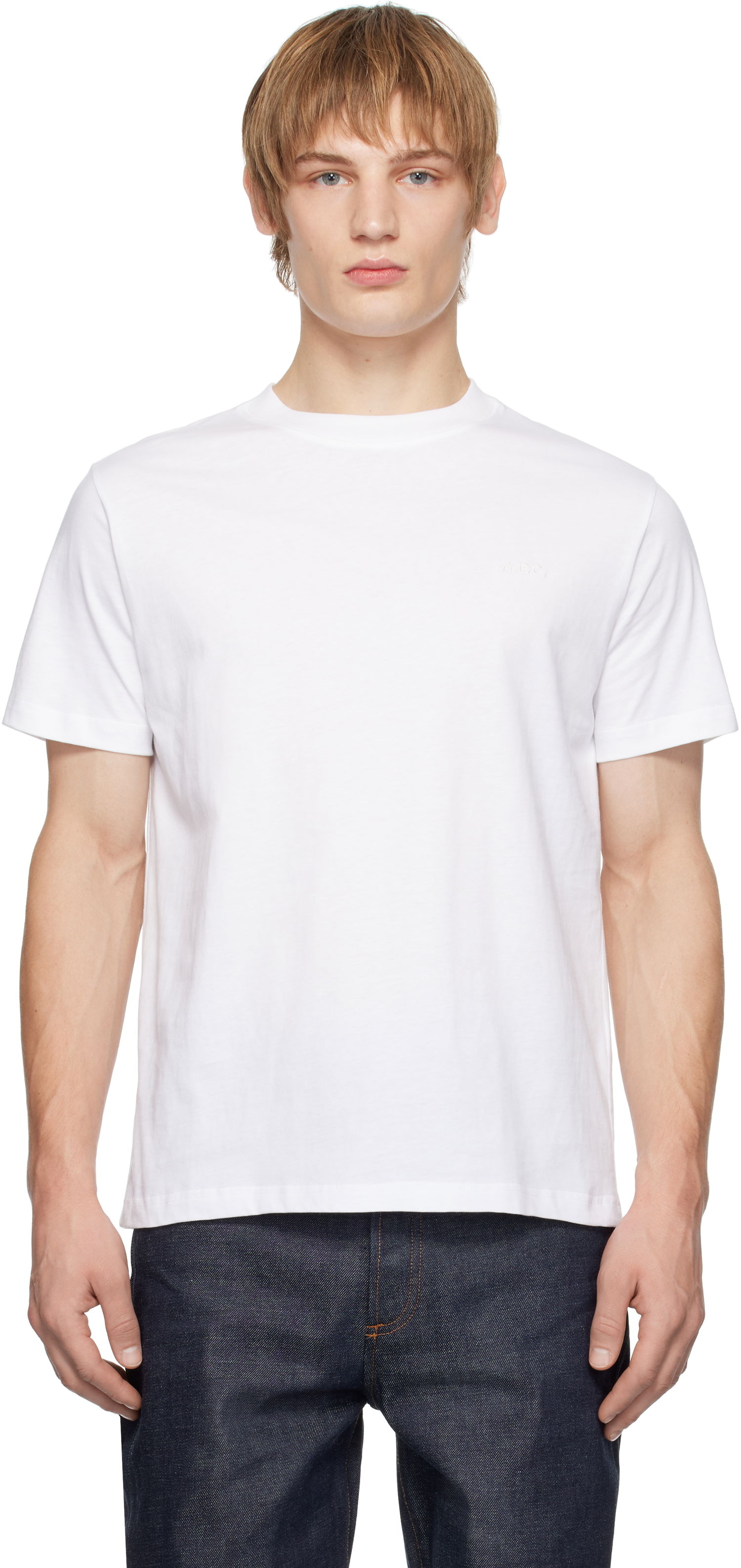 Tričko A.P.C. Standard Embroidered Logo T-Shirt Biela | COHBW-M26392, 0
