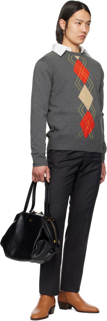 Sveter Vivienne Westwood Vivienne Westwood Argyle Round Neck Sweater Šedá | 2701002D-Y003D-, 3