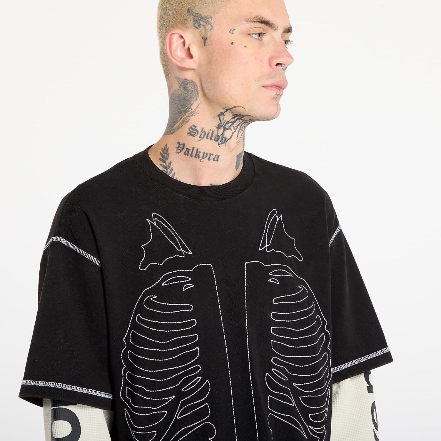 Tričko Awake NY Awake NY Vanson Bones Waffle T-Shirt Čierna | AWK-FW25-TP008-BLK, 1