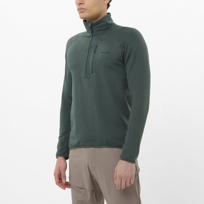 Sveter Salomon Lightwarm Quarter-Zip Fleece Top Zelené | LC2707000, 0