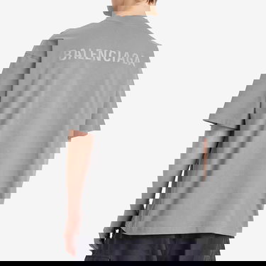 Tričko Balenciaga BB Back Reflective Medium Fit T-Shirt, Size Large Šedá | 764235-TQVN1-1675, 3