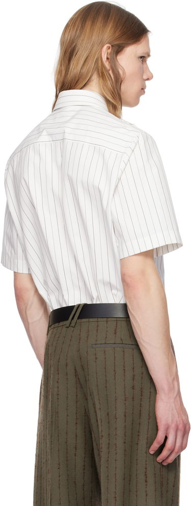 Košeľa Burberry Burberry Pinstripe Short Sleeve Shirt Biela | 8102569, 2
