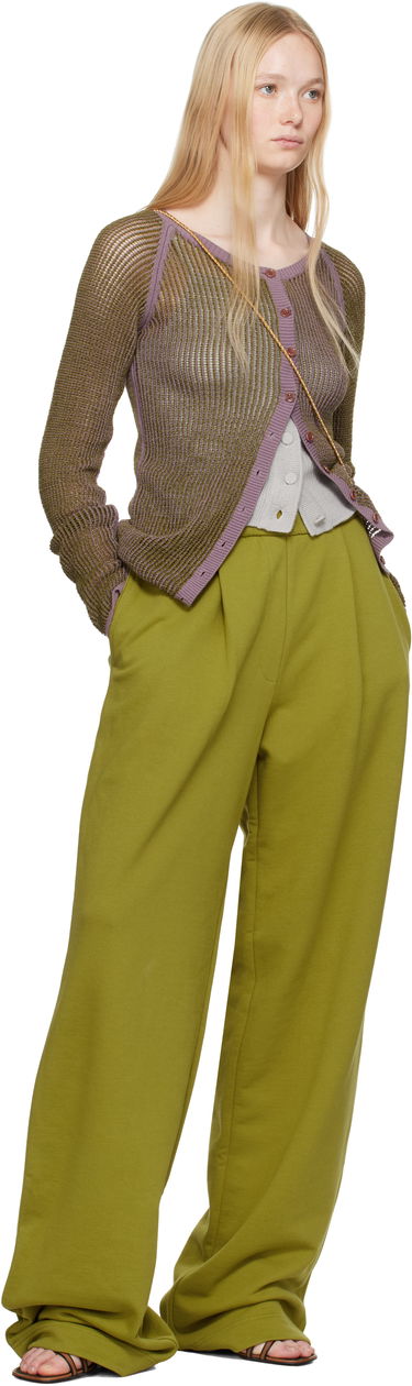 Sveter Dries Van Noten Dries Van Noten Open Knit Cardigan Fialová | 251-011244-1709, 4
