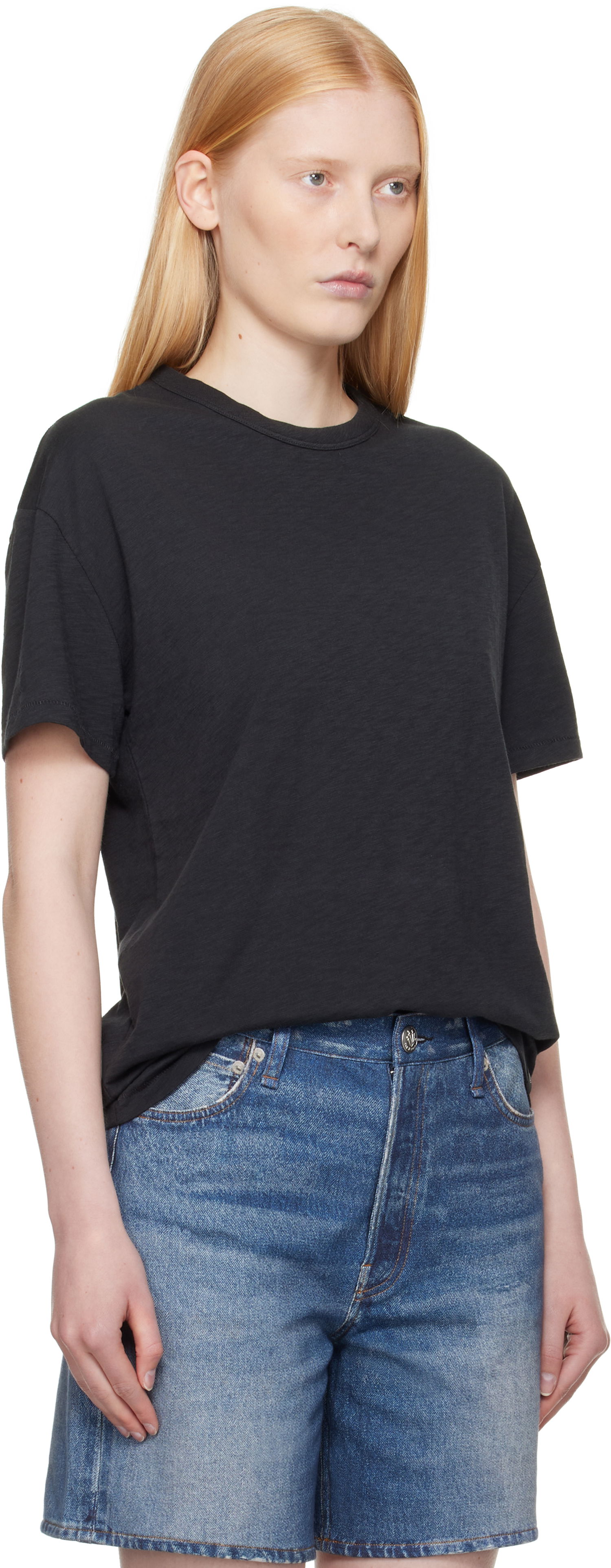 Tričko rag & bone Rag & Bone Boyfriend Mini Slub T-Shirt Čierna | WCC23ST059CH59, 1