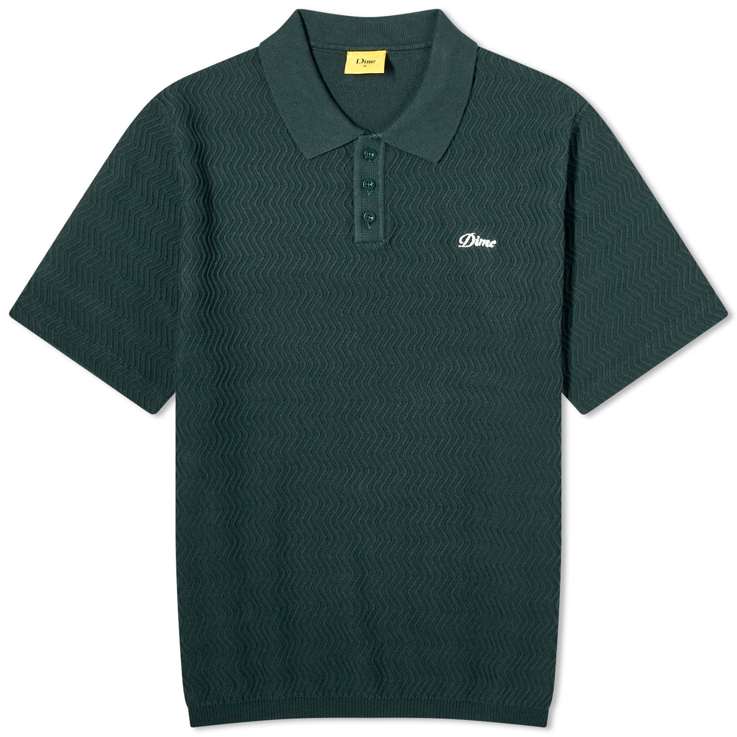 Polo tričko Dime Wave Cable Knit Polo Shirt Zelené | DIMESP248FOR, 0