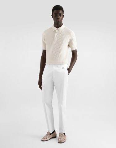 Nohavice Dolce & Gabbana Dolce & Gabbana Tailored Cotton Pants Biela | GP0K3TFUFL3W0800, 1