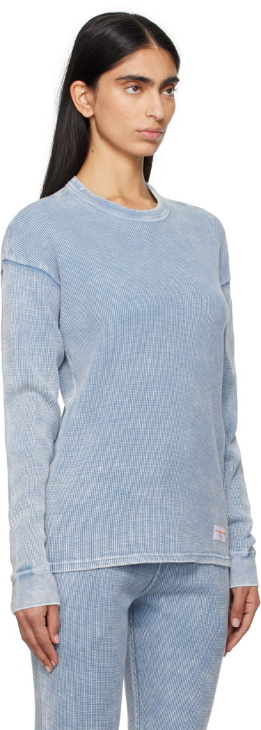 Sveter Alexander Wang Alexander Wang Long Sleeve Waffle Knit T-shirt Modrá | UC4221611W, 1