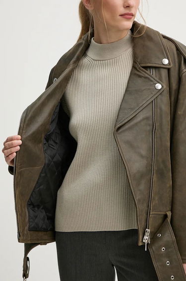 Bunda STAND STUDIO Stand Studio Irene Oversized Leather Jacket Zelené | 62273.7680, 5